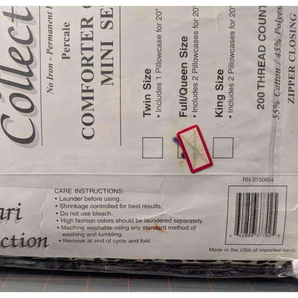 Safari Collection Comforter Cover Mini Set Full/Queen Animal Print 200 count - Picture 4 of 15